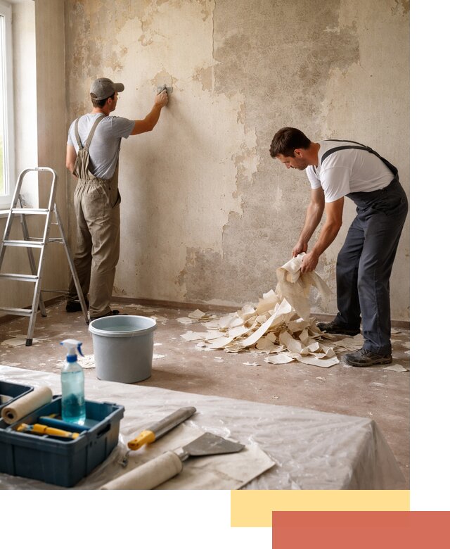 Снятие старых обоев в Междуреченске быстро и качественно