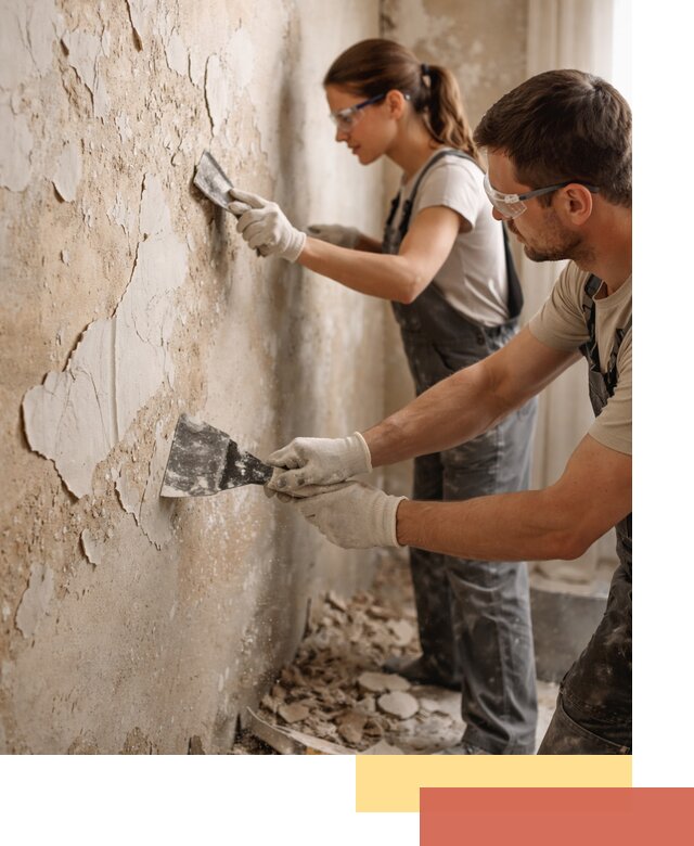 Снятие старой шпаклевки и подготовка поверхностей в Междуреченске
