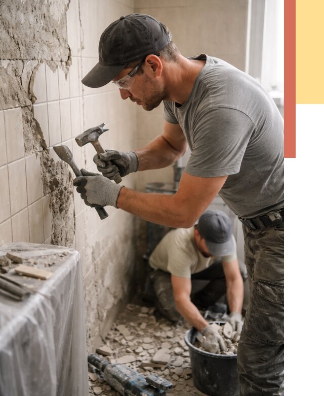 Демонтаж плитки со стен в Междуреченске от 859 руб. — быстро и недорого | ОТДЕЛОЧНИК-Мжд