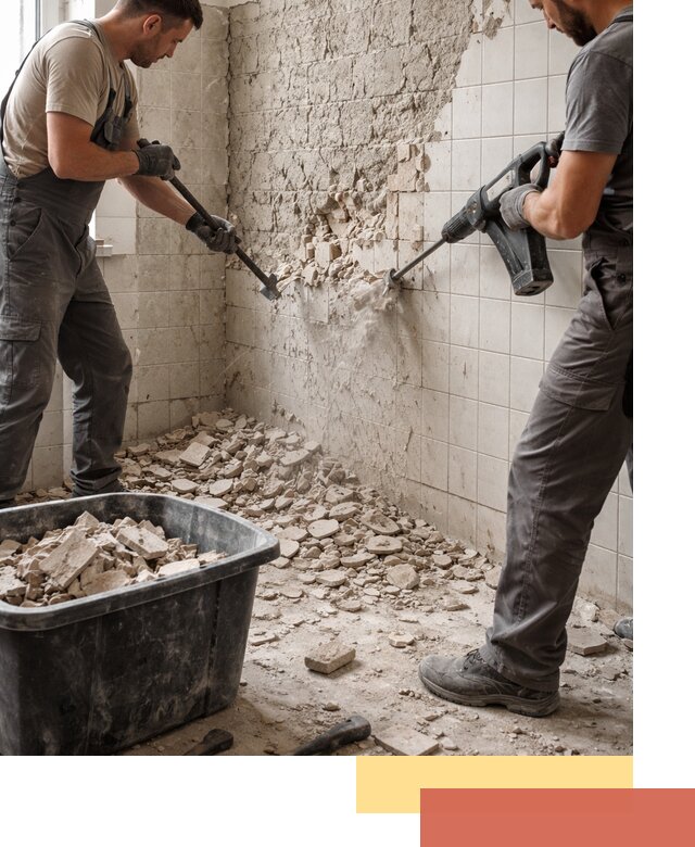 Демонтаж плитки со стен в Междуреченске быстро и аккуратно