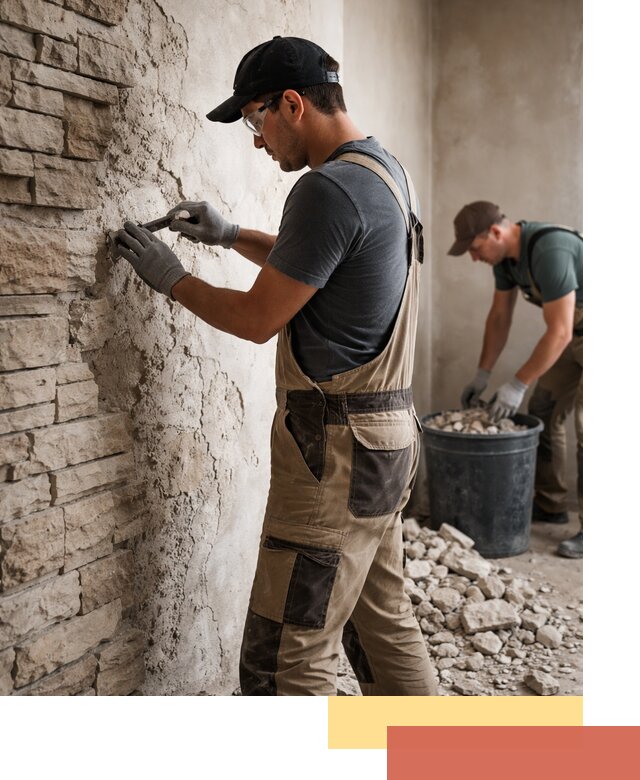 Демонтаж декоративного камня в Междуреченске профессионально и безопасно