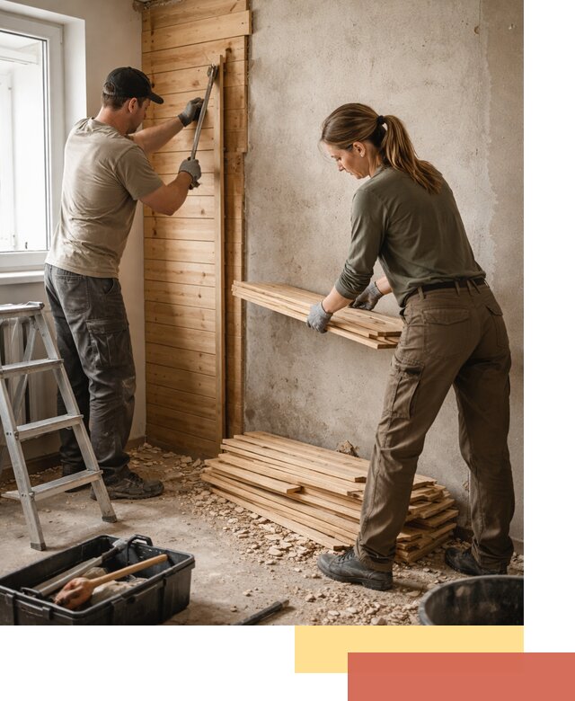 Демонтаж вагонки со стен в Междуреченске — профессиональный демонтаж