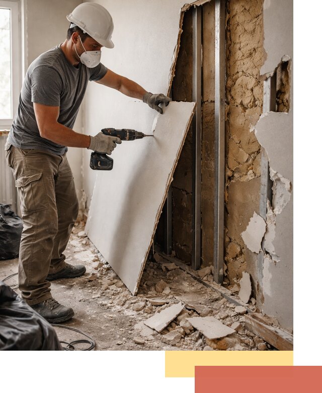 Демонтаж гипсокартона со стен в Междуреченске качественно и быстро