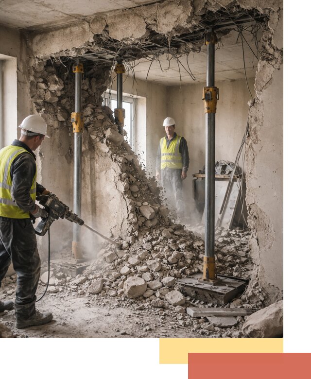 Снос несущих стен в Междуреченске с гарантией безопасности и качества