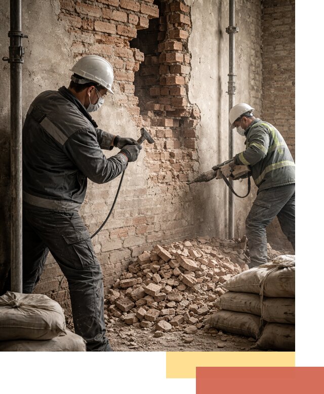 Демонтаж кирпичных стен в Междуреченске быстро и безопасно