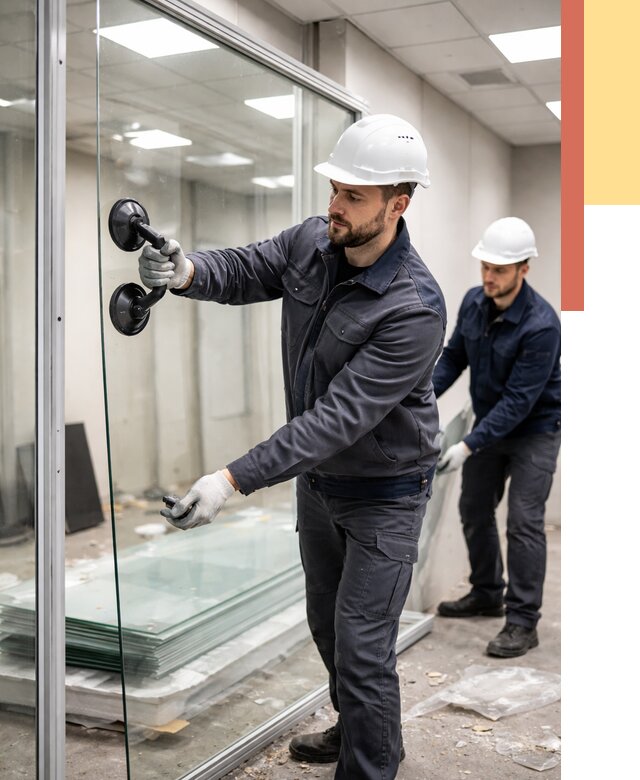 Демонтаж стеклянных перегородок в Междуреченске от 3234 руб. — быстро и недорого | ОТДЕЛОЧНИК-Мжд