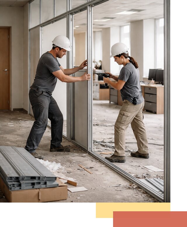 Демонтаж алюминиевых перегородок в Междуреченске быстро и аккуратно