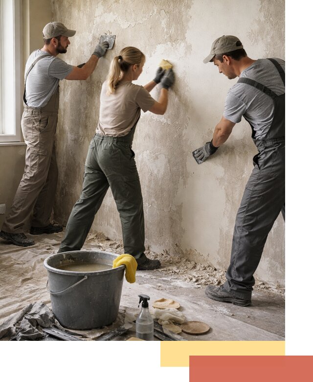 Очистка стен от клея и грунтовки в Междуреченске качественно и быстро