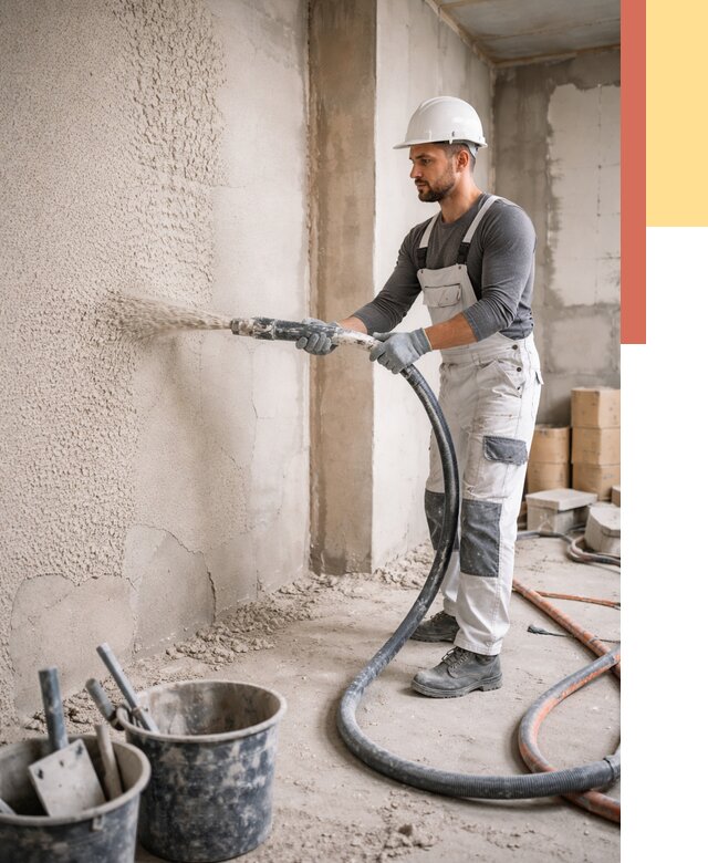 Машинная штукатурка стен в Междуреченске под ключ от 6568 руб./м2 | ОТДЕЛОЧНИК-Мжд