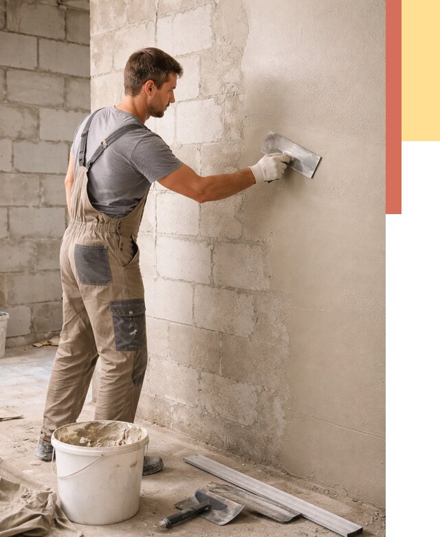 Штукатурка стен из газобетона в Междуреченске от 2122 руб./м2 — быстро и недорого | ОТДЕЛОЧНИК-Мжд