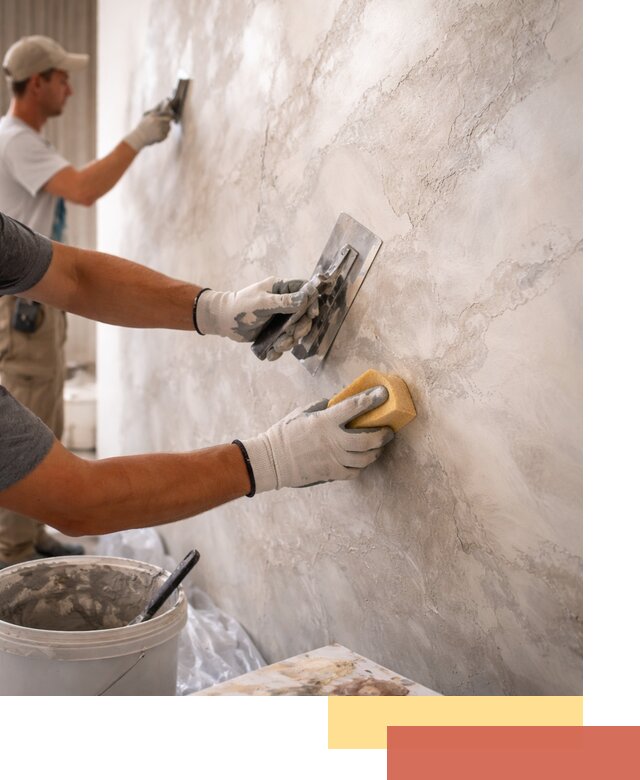 Декоративная штукатурка под мрамор в Междуреченске для стен и потолков