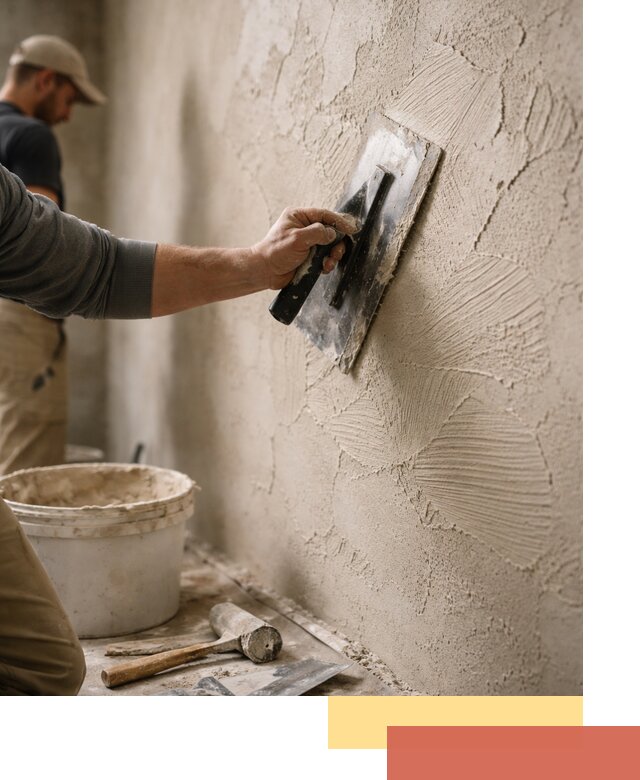 Фактурная штукатурка стен в Междуреченске — монтаж, отделка, реставрация