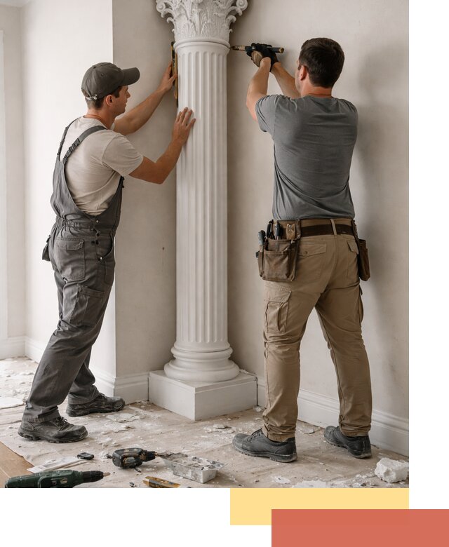 Установка декоративных колонн в Междуреченске под ключ