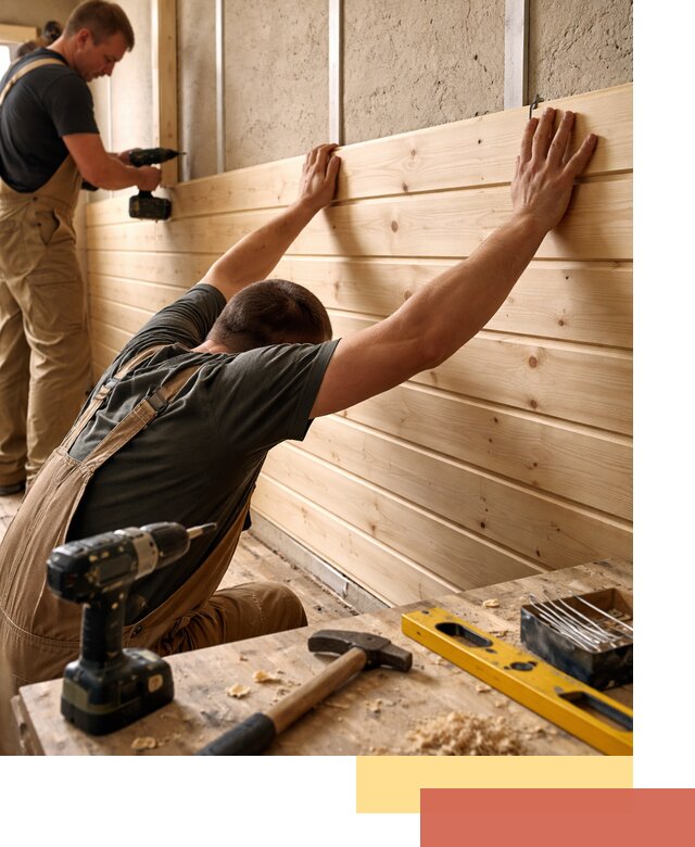 Монтаж деревянной вагонки на стены в Междуреченске быстро и качественно