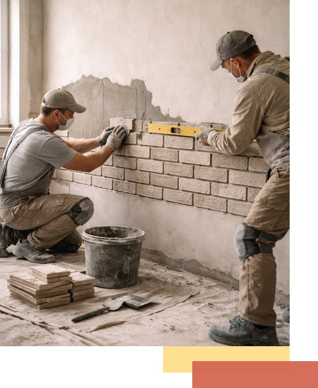 Монтаж декоративного кирпича профессионально в Междуреченске