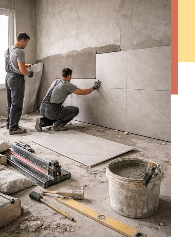 Облицовка стен керамогранитом в Междуреченске от 4244 руб./м² — услуги под ключ | ОТДЕЛОЧНИК-Мжд