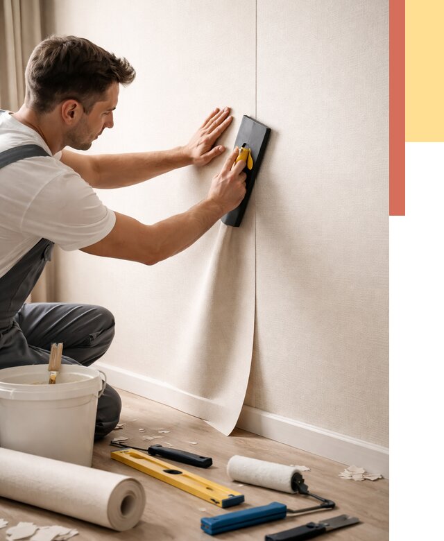 Поклейка виниловых обоев в Междуреченске от 4547 руб. | Быстро и недорого — ОТДЕЛОЧНИК-Мжд