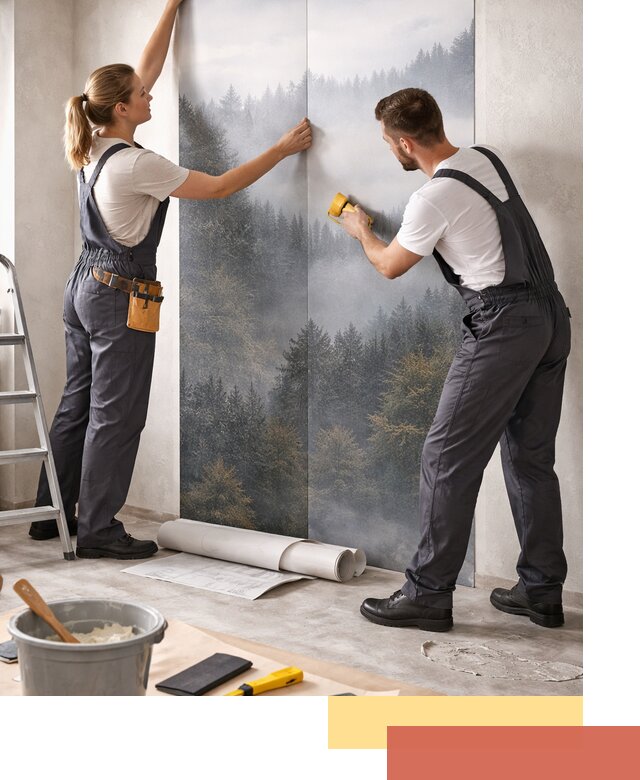 Поклейка фотообоев профессионально в Междуреченске под ключ