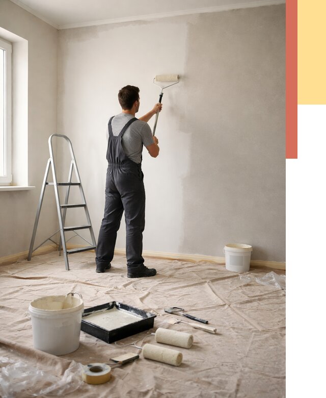 Покраска стен моющейся краской в Междуреченске от 354 руб./м² — быстро и недорого | ОТДЕЛОЧНИК-Мжд