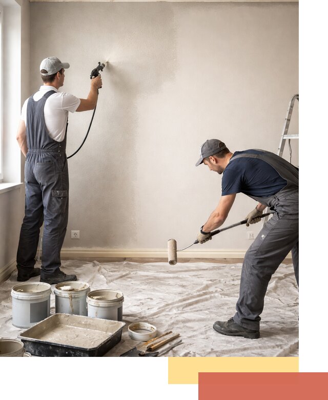 Покраска стен моющейся краской и защита поверхностей в Междуреченске