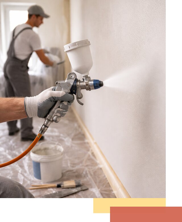 Покраска стен краскопультом в Междуреченске быстро и качественно