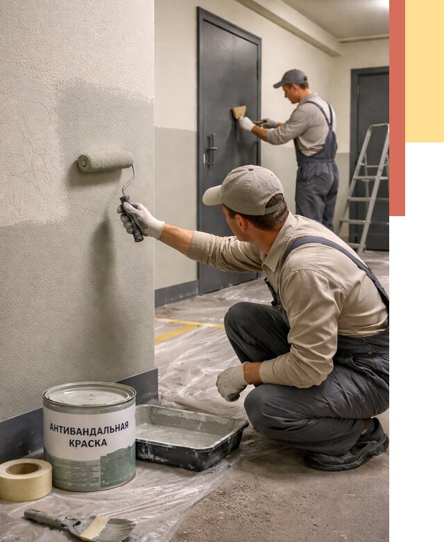 Покраска стен антивандальной краской в Междуреченске от 4547 руб./м² под ключ | ОТДЕЛОЧНИК-Мжд