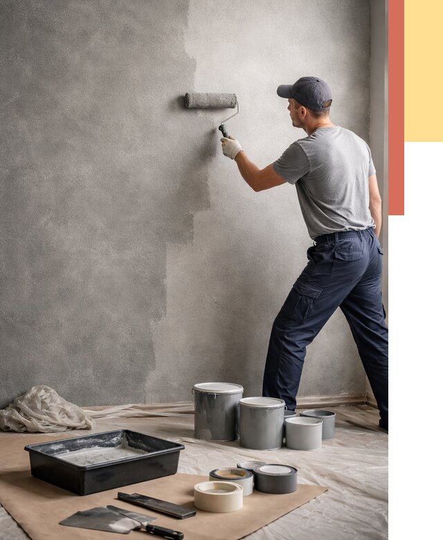 Покраска стен под бетон в Междуреченске от 657 руб. за м2 — быстро и недорого | ОТДЕЛОЧНИК-Мжд