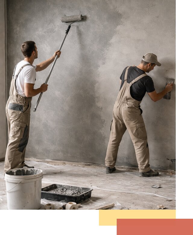 Покраска стен под бетон в Междуреченске профессионально и недорого