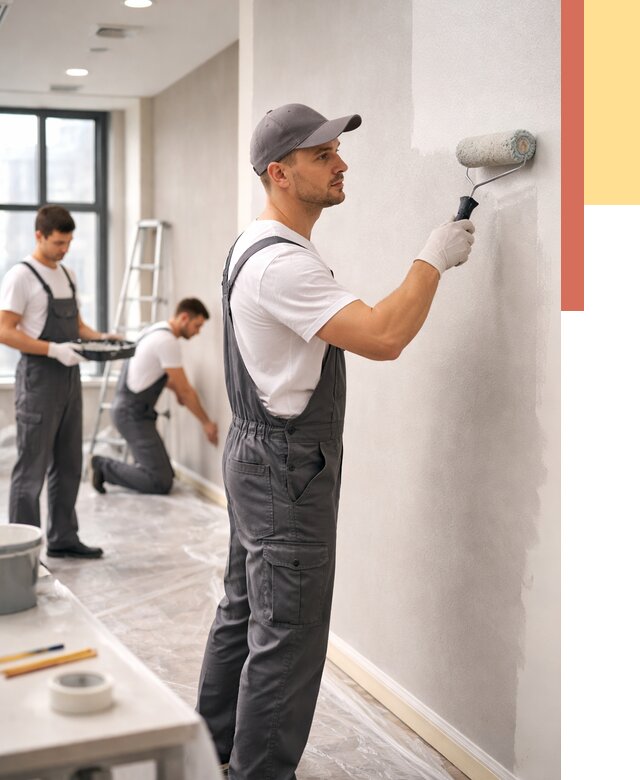 Покраска стен в офисе в Междуреченске от 8589 руб. — быстро и недорого | ОТДЕЛОЧНИК-Мжд