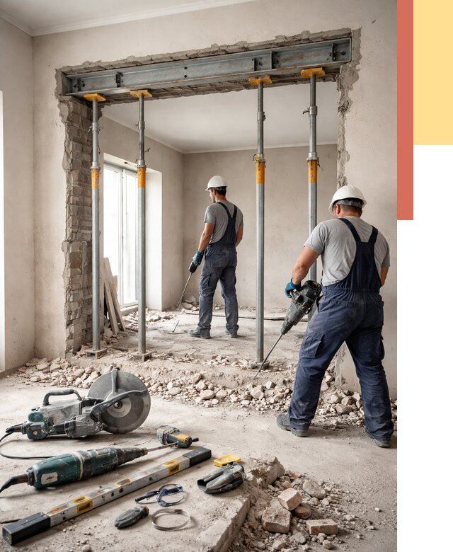 Прорезка проема в стене в Междуреченске от 4547 руб. — быстро и недорого | ОТДЕЛОЧНИК-Мжд