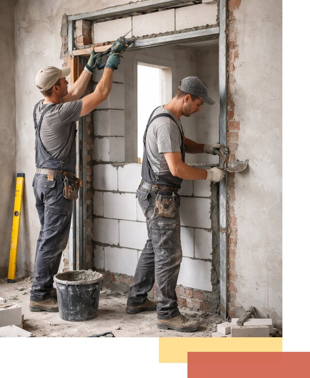 Закладка дверного проема под ключ в Междуреченске: демонтаж, монтаж, отделка