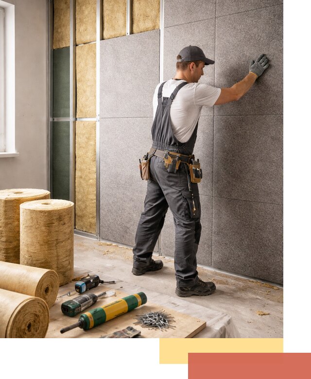 Профессиональная шумоизоляция стен в Междуреченске для квартиры и офиса