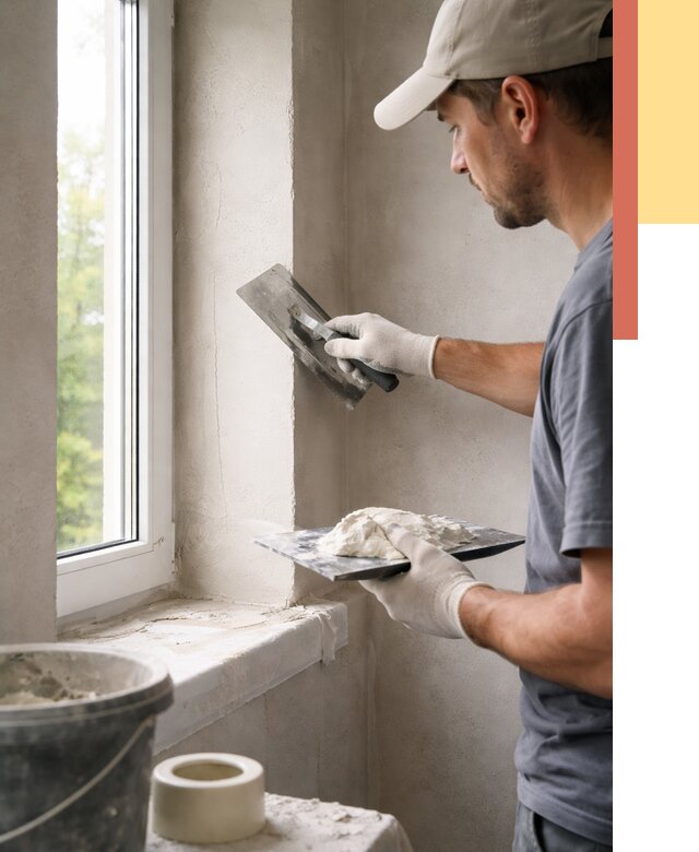 Штукатурка откосов в Междуреченске от 4547 руб/м² — услуги и выравнивание под ключ | ОТДЕЛОЧНИК-Мжд