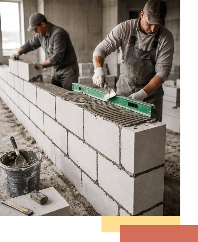 Кладка перегородок из газобетона в Междуреченске быстро и качественно