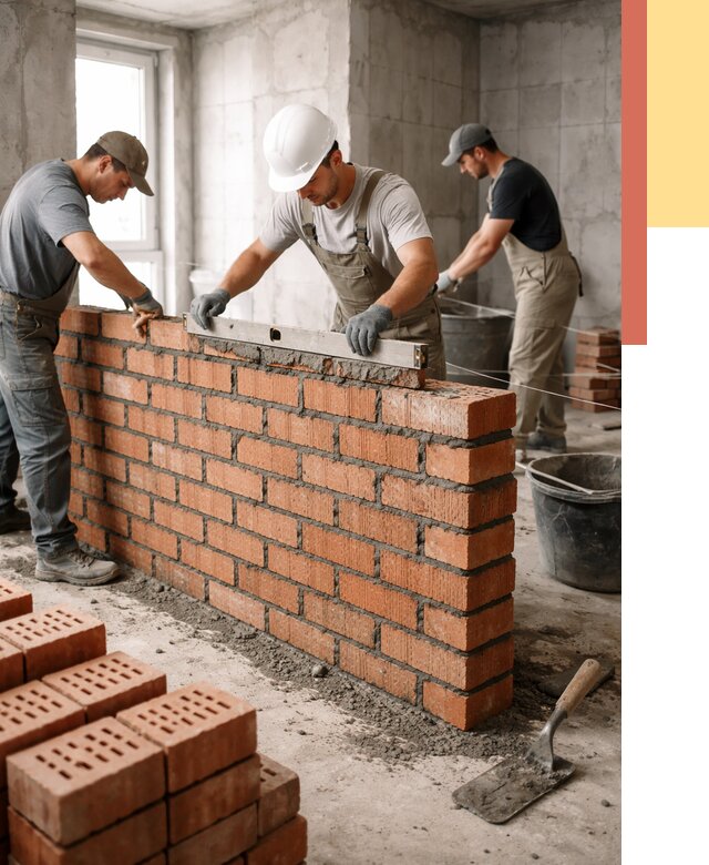 Кладка перегородок из кирпича в Междуреченске от 3537 руб. за м² | ОТДЕЛОЧНИК-Мжд