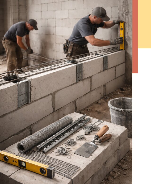 Армирование кладки перегородок в Междуреченске от 758 руб. под ключ | ОТДЕЛОЧНИК-Мжд