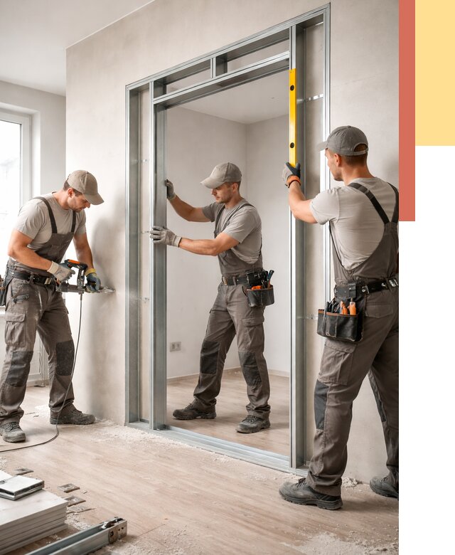 Устройство дверного проема в перегородке в Междуреченске от 4547 руб. под ключ | ОТДЕЛОЧНИК-Мжд