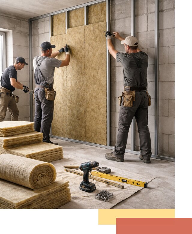 Шумоизоляция перегородок из блоков в Междуреченске — монтаж и защита шумоизоляцией