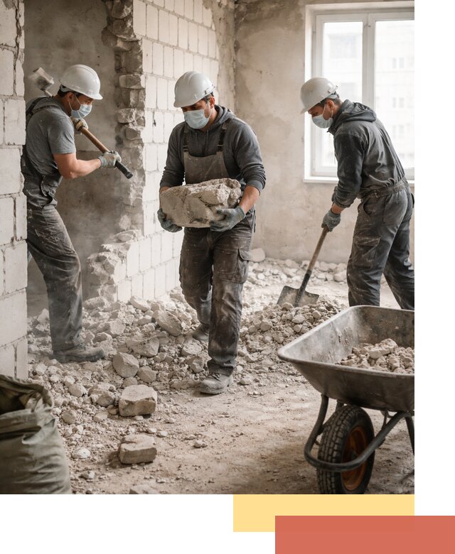 Демонтаж блочных перегородок в Междуреченске быстро и аккуратно