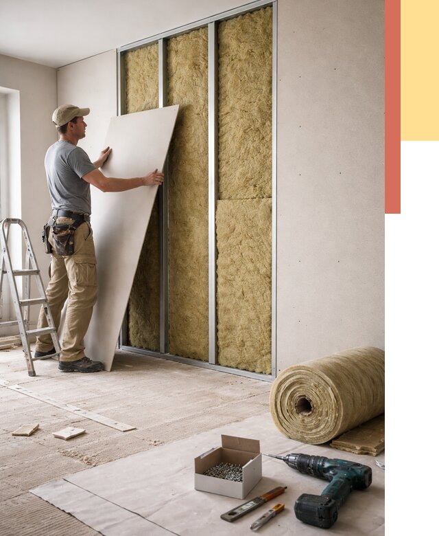 Перегородка из гипсокартона с шумоизоляцией в Междуреченске от 3153 руб. | ОТДЕЛОЧНИК-Мжд