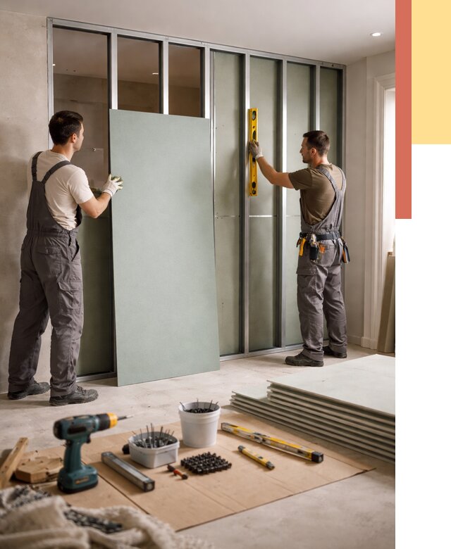 Перегородка из влагостойкого гипсокартона в Междуреченске от 4850 руб. — монтаж под ключ | ОТДЕЛОЧНИК-Мжд