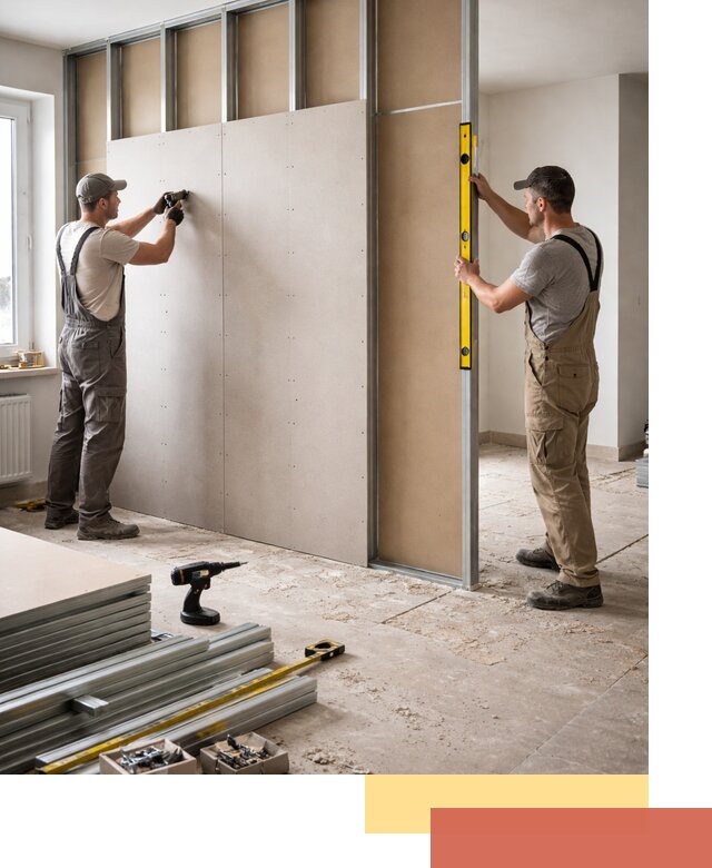 Зонирующая перегородка из гипсокартона под ключ в Междуреченске