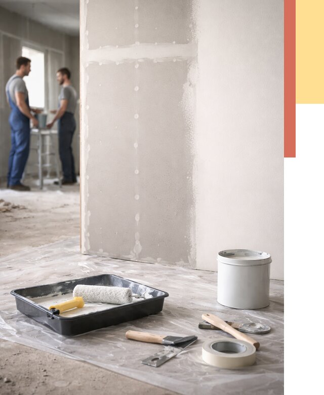 Покраска перегородок из гипсокартона в Междуреченске от 4547 руб. под ключ | ОТДЕЛОЧНИК-Мжд