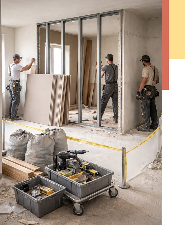 Перенос гипсокартонной перегородки в Междуреченске под ключ от 4547 руб. | Демонтаж и монтаж – ОТДЕЛОЧНИК-Мжд