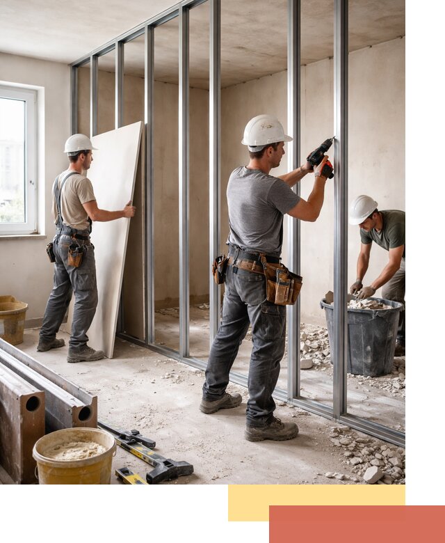 Перенос гипсокартонной перегородки в Междуреченске профессионально и быстро