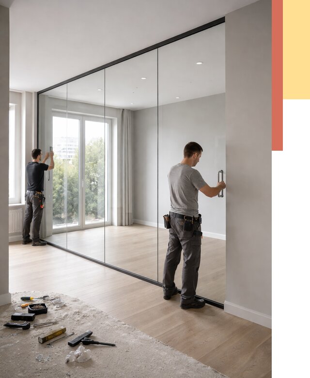 Изготовление стеклянных перегородок в Междуреченске от 12480 руб. под ключ | ОТДЕЛОЧНИК-Мжд