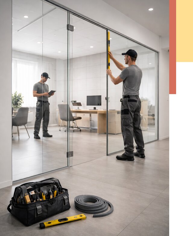 Цельностеклянные перегородки под ключ в Междуреченске от 9600 руб. — монтаж и цены | ОТДЕЛОЧНИК-Мжд