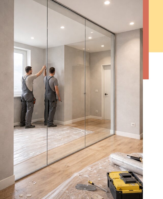 Безрамные стеклянные перегородки в Междуреченске — монтаж от 9600 руб. | ОТДЕЛОЧНИК-Мжд