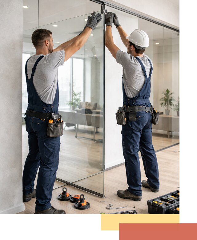 Безрамные стеклянные перегородки под ключ в Междуреченске