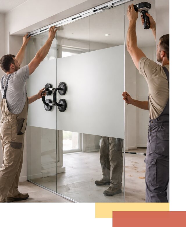 Матовые стеклянные перегородки под ключ в Междуреченске